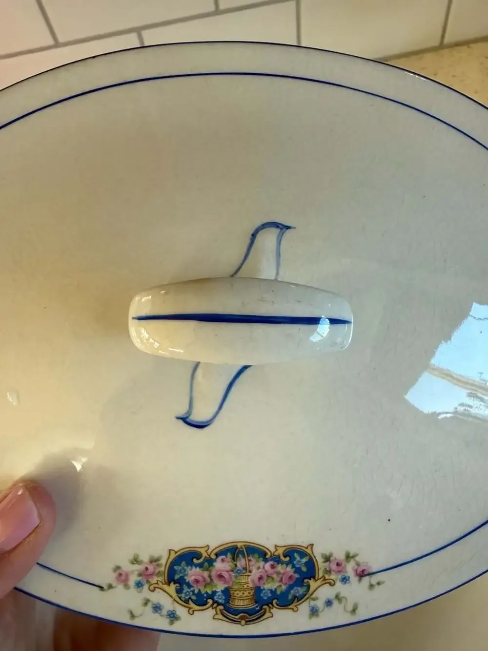 W.S. George Derwood Porcelain Lidded Serving Bowl